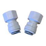 John Guest Female 1/2" BSP to 12mm Push Fit Water Adaptor **(2 Pack)**