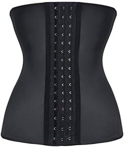 Lover-Beauty Waist Trainer for Women Latex Corsets Waist Cincher Workout Girdle Hourglass Body Shaper (Medium, Black)