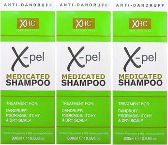 Xpel Medicated Shampoo for Dandruff & Psoriasis, 3 x 300ml – Dry Itchy Scalp Treatment