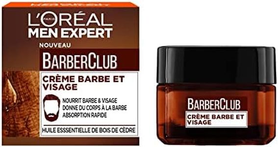 L'Oréal Men Expert BarberClub- Crème Nourrissante pour Barbe & Visage - Texture Légère & Non Grasse - Absorption Rapide - À l'Huile Essentielle de Bois de Cèdre - 50 ml