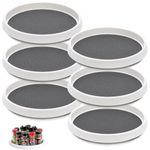 6 Pack Lazy Susan Turntable Organizer, 12 Inch &10 Inch 360° Rotating Storage Tray, Non-skid Spinning Organizer for Kitchen Spice Rack Refrigerator Cabinet Countertop, White