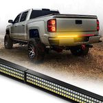 OPT7 48'' Redline Parlux Triple Row LED Tailgate Light Bar w/Sequential Amber Turn Signal - Weatherproof Rigid Aluminum Frame Light Strip for Maverick Colorado - Full Function Reverse Brake Running