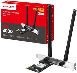 MERCUSYS AX3000 Dual-Band 5.2 PCIe Wi-Fi Card, Wi-Fi 6 Bluetooth Adapter with Two Antennas, OFDMA, MU-MIMO,Low Latency, Intel® Wi-Fi 6 Chipset, ideal for Game and 4K,Latest WPA3,Windows 10-11(MA80XE)