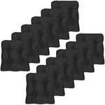 Sweet Home Collection Chair Cushion Crushed Memory Foam Pads Premium Slip Non Skid Microdot Rubber Back Tufted 16" x 16" x 3.25" Thick Seat Cover, 12 Count (Pack of 1), Charcoal Gray