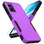 for Moto G 5G 2023 / Moto G Power 5G 2023 Case: Dual Layer Protective Heavy Duty Cell Phone Cover Shockproof Rugged with Screen Protector - Military Protection - Motorola Moto G 5G 2023, Purple