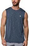 INTO THE AM Performance Muscle Tank Tops for Men S - 4XL - Workout Gym Quick Dry Fit Moisture Wicking Tanks (Navy, XX-Large)