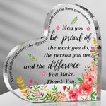 Thank You Gifts for Women Coworkers - Farewell Gift for Best Friends, Teachers - Inspirational Acrylic Plaques with Flowers - Cute Appreciation Present for Mom, Nurse, Boss