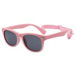 FOURCHEN Flexible Polarized Baby Sunglasses for Toddler and Infant with Strap Age 0-3 (pink)