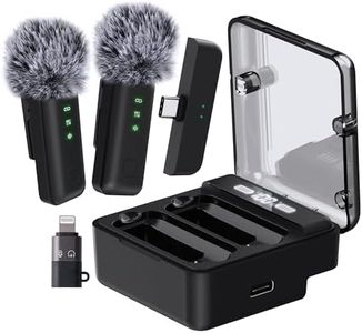 iVANKY Lavalier Mikrofon, Wireless Microphone. 2pcs externes mikrofon Smartphone, mikrofon Handy mit Ladekoffer, Mini mikrofon kabellos, für iPhone, für YouTube, Vlogging, Facebook, Live, TikTok