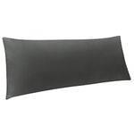 NTBAY Body Pillowcase - Brushed Microfiber 20x54 Pillowcase - Soft, Wrinkle-Free, Fade-Resistant, Stain-Resistant, Body Pillow Cover with Envelope Closure - 20x54 inches, Dark Grey