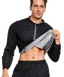 SEXYWG Sauna Suit for Men Sweat Shirt Sauna Jacket Workout Gym Sport Exercise Body Shaper Waist Trainer Long Sleeve