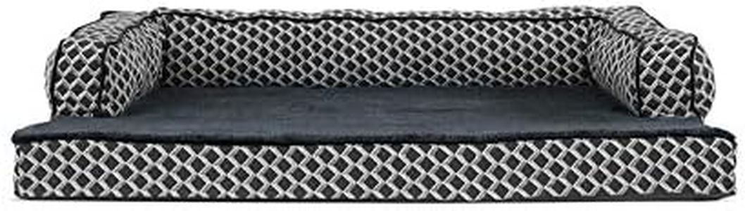 FurHaven Pet Dog Bed | Cooling Gel Memory Foam Orthopedic Plush & Decor Comfy Couch Pet Bed for Dogs & Cats, Diamond Gray, Large