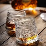 TAKETREND Rotatable Whisky Glass-150ml Set of 6 Pieces Drinking Glass for Drinking Bourbon, Whisky, Scotch, Cocktails, Cognac | Rotating Old Fashioned Whiskey Glass (B - Rotating Tumbler)