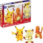 MEGA Pokémon Building Toys Set Kanto Region Trio with 529 Pieces and 3 Poseable Characters, 4 Inches Tall, for Kids