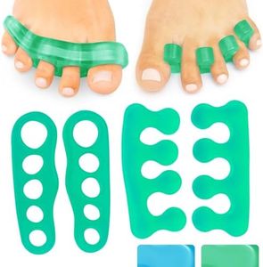 ViveSole Toe Separators for Men & Women Medium (2 Pairs) - Silicone Gel Spreaders - Therapeutic Spa Stretchers for Plantar Fasciitis, Bunions, Overlapping Hammer Toe Spacers - Metatarsal Yoga Cushion