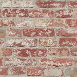 RoomMates RMK9036WP Stuccoed Brick Peel and Stick Wallpaper, Dark Red, 20.5" x 16.5'