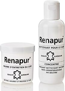 RENAPUR KIT BASIC ENTRETIEN DU CUIR (1 Baume 220ML + 1 nettoyant 250ML + 4 éponges) marque Française