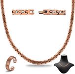 Cigmag Copper Necklace for Men Women - Magnetic Necklace Solid Pure Copper Headaches Migraine Shoulders and Back Pain Relief Strength Therapy Magnets - Adjustable Copper Chain Necklace with Gifts Box