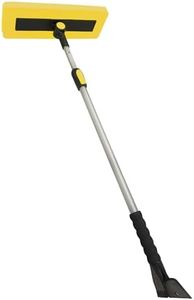 Snow Joe SJBLZD-PRX 2-in-1 Telescoping Snow Broom & Ice Scraper — Pivoting Foam Head, Extendable Handle for Cars, Trucks & SUVs — Lightweight, Non-Scratch, Vehicle-Safe Winter Snow Removal Tool