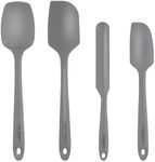 Culinary Couture 4-Piece Grey Silicone Baking Spatula Set - Rubber Spatulas Silicone Heat Resistant up to 608°F, BPA-Free - Silicone Spatula Set for Nonstick Cookware - Silicone Baking Utensils