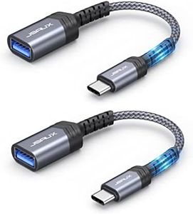 USB C to USB Adapter, JSAUX [0.5ft 2 Pack] Type C 3.0 OTG Cable On The Go Type C Male to USB A Female Adapter Compatible with MacBook Pro 2018 2017,Samsung Galaxy S20 S20+ Ultra S8 S9 Note 10 etc-Grey