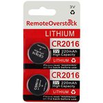 (2 Pack) Replacement CR2016 2016 Battery Replacement for Keyless Entry Remotes Smart, Flip and Prox Key Fob Fab Accessory Accessories fits Shell Case Cover Holder - (Bundle with Opening/Pry Tool)