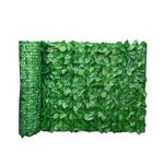 REOVE Artificial Ivy Privacy Fence, 1 * 3m Green Plastic Leaf Fence Panels Artificial Leaf Screen Hedge Privacy Fence Roll Wall Landscaping for Outdoor Decor, Garden(Two - 3m x 0.5m rolls)