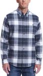 Weatherproof Vintage Men’s Flannel Shirt, Regular Fit Cotton Plaid, Classic Collared Neck Long Sleeve Flannel Shirt for Men, Lava Smoke Small