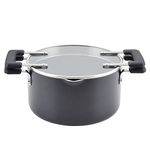 Farberware Cookstart DiamondMax Nonstick Straining Saucepot with Lid, Dishwasher Safe, 6 Quart - Black