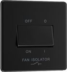 BG Electrical Fan Isolator Switch, 10A, Triple Pole, Matt Black