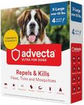 Advecta Ultra Flea And Tick Prevention For Dogs - Dog and Puppy Treatment and Control - Mosquito Repellent - XL, Fast Acting Waterproof Topical Drops, 4 Month Supply