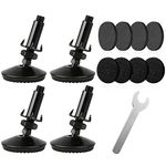 Tahikem 4 Set M10 Swivel Adjustable Leveling Feet, Heavy Duty Height Adjuster Furniture Leveler Foot with T Nut, Screw in Cabinet Table Chair Self Levelers Leg - 2" Base Dia & 2" Bolts Length - Black