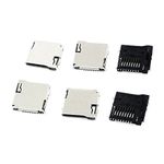 uxcell 6 Pcs Smart Phone Spring Loaded Transflash Micro SD Card Sockets Slots