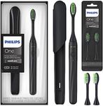 Philips Sonicare One by Sonicare Rechargeable Toothbrush, Brush Head Bundle, Shadow Black, BD1003/AZ