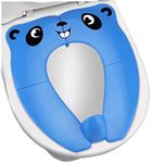 Upgrade Portable Potty Seat with Splash Guard for Toddler, Foldable Travel Potty Seat with Carry Bag , Non-Slip Pads Toilet Potty Training Seat Covers for Baby, Toddlers and Kids (Blue)