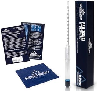 American-Made Precision Hydrometer Alcohol by Volume ABV Tester – Accurate Final Gravity Testing, Finished Beer - Easy to Read Pro Series Finishing NIST Traceable (Single) Brewing America
