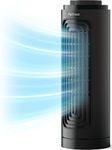Pro Breeze 13" Inch Desktop Mini Tower Fan - Small, Quiet & Portable Desk Fan - for Bedroom, Home Office & Kitchen - 3 Fan Speeds, Automatic Oscillation, & Quiet Cooling - Black