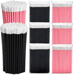 Disposable Lip Wands 600 PCS - Lip Applicators Disposable Black & Pink - Disposable Lip Brushes for Makeup, Lip Gloss or Lipstick - Disposable Makeup Applicators Kit