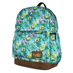 Spongebob Squarepants and Patrick Star Tropical School Travel Backpack with Faux Leather Bottom