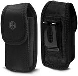 Military Grade Cell Phone Case,Rugged Pouch Holster Nylon Metal Clip Belt Flip Phone Case Fits Kyocera Cadence S2720, DuraXTP, DuraXV LTE, DuraXV Plus, DuraXE, Most Large FLIP Phones & Insulin Pumps