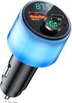 RIWUSI Bluetooth 5.3 FM Transmitter for Car, [All-Over Glow] PD 30W+QC 3.0 Dual-Port Fast Car Charger, Wireless FM Radio Bluetooth Car Adapter with Hands-Free Calling, Hi-Fi Music Player/Car Kit