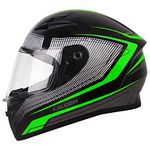 Zorax Neon Green/Black/Silver S (55-56cm) Full Face Motorbike Racing Sports Crash Helmet ECE 22.05 Approved