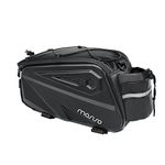 MOSISO Bike Rack Bag, Waterproof Bike Rear Rack Bag Bicycle Trunk Bag, 14L EVA Mountain Bike Rear Seat Bag Bicycle Storage Saddle Shoulder Bag Cycling Luggage Bag with Shoulder Strap, Black