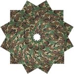 supcow 12 Piece Bandanas Paisley Novelty Handkerchief 100% Cotton Headwear, Camouflage, 22 * 22 Inces