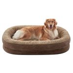 Pawk Large Dog Bed, XL Orthopedic Memory Foam Dog Beds, Washable Dog Bed, Fits up to 41kg, Four-Sided Neck Pillow, Good for Golden Retriever, Labrador, German Shepherd, Samoye, Rottweiler, Brown