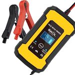 SKOL 6A 12V Fully Automatic Battery Charger & Maintainer for Car, Motorcycle, Lawn Mower and More (Yellow, EU Plug)