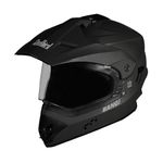 Steelbird SBH-13 Bang Bluetooth Off Road ISI Certified Motocross Double Visor Full Face Helmet with Inner Smoke Sunshield (Medium 580 MM, Matt Black)