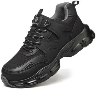 Steel Toe Shoes for Men Women, Grey Lining Work Shoes, Men 4 / Women 5.5