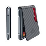 Aluminum Tactical Mens Wallet - Wallets for Men with Leather RFID Blocking Metal Carbon Fiber Pattern Gift (Carbon Fiber Gray)