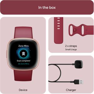 Fitbit Versa 4 Smartwatch – Beet Copper Rose, Fitness Tracker